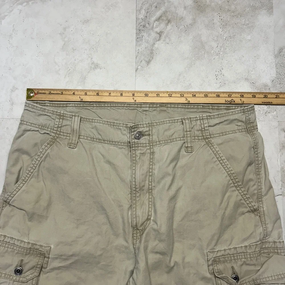 Levi's Cargo Shorts Khaki Tan Mens 38 Cotton Multi Pocket Utility Gorpcore